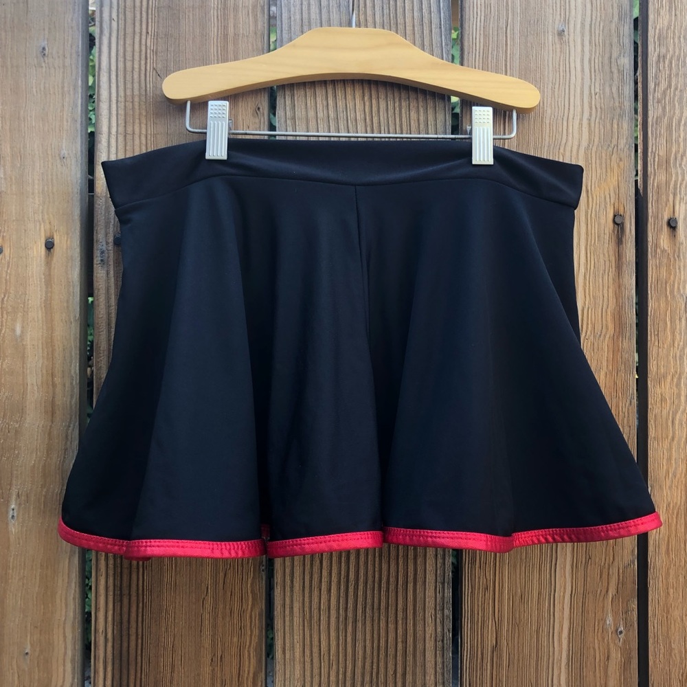 Theatricals costume black red dance mini skirt L